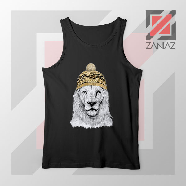 Winter Lion New Graphic 3 Black Tank Top