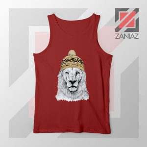 Winter Lion New Graphic 3 Red Tank Top