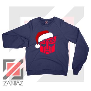 Autobot Santa Graphic Navy Blue Sweatshirt