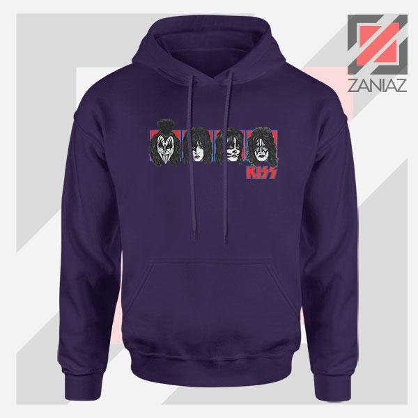 Faces Kiss Rock Band Navy Blue Hoodie