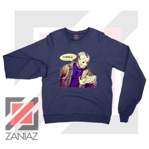 Jason Voorhees vs Crocs Navy Blue Sweatshirt