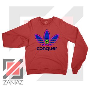 Conquer Logo Parody Red Sweater