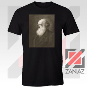 Charles Darwin Evolution Portrait Black Tshirt