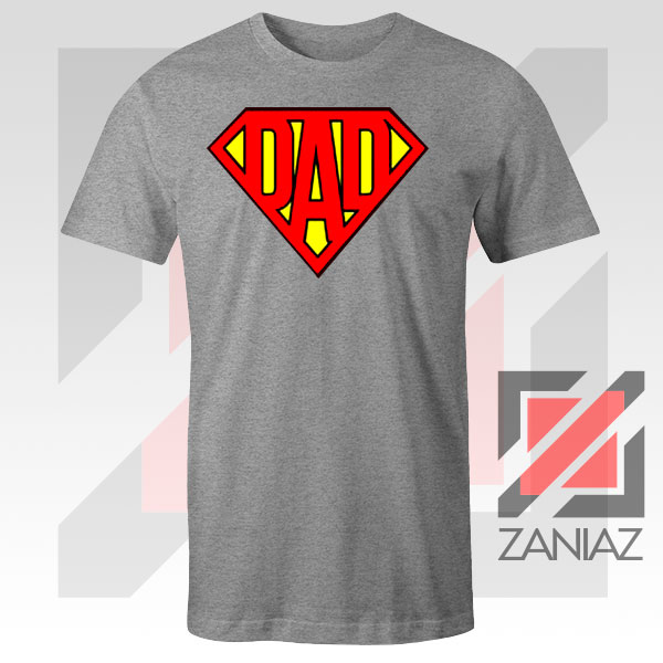 Super Dad Logo Superhero Grey Tee