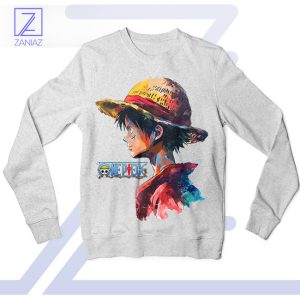 Anime Classic Luffy with Straw Hat Sport Grey Sweatshirt