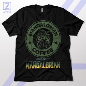 Baby Yoda Caffeinate in the Galaxy Black T-Shirt