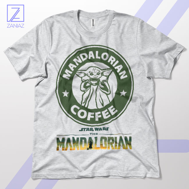 Baby Yoda Caffeinate in the Galaxy Sport Grey T-Shirt