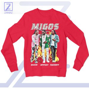 Bad and Boujee Fashion Migos Red Sweatshirt