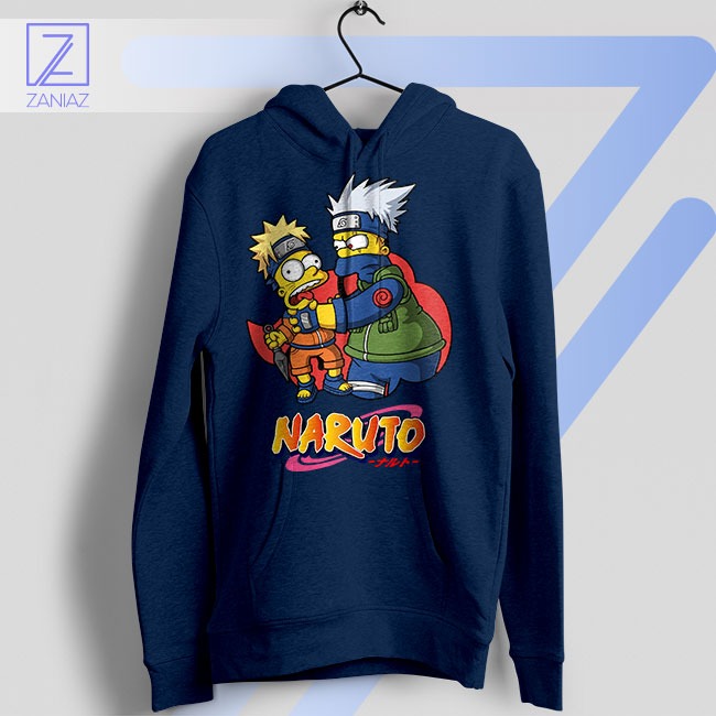Bart and Homer Enter the Ninja World Navy Hoodie