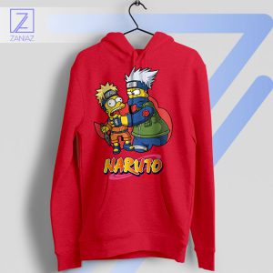 Bart and Homer Enter the Ninja World Red Hoodie