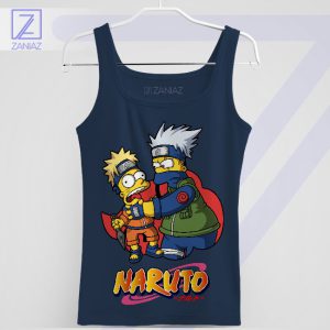 Bart and Homer's Ninja Journey Navy Tank Top