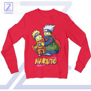 Bart and Homer's Ninja Transformation Red Sweatshirt