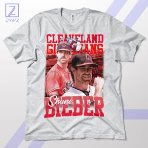 Bieber Fever Cleveland Baseball Graphic Sport Grey T-Shirt