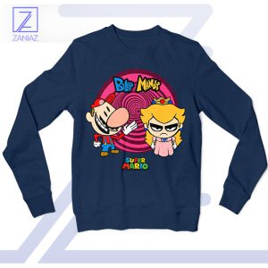 Billy and Mandy's World in Mario Bros Navy Sweatshirt