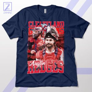 Catcher's Command Austin Hedges Guardians Navy T-Shirt