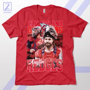 Catcher's Command Austin Hedges Guardians Red T-Shirt