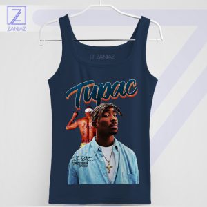 Celebrating 1971-1996 Tupac Shakur Tribute Navy Tank Top