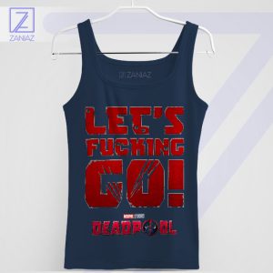 Chaos with Deadpool Lets Fcking Go Navy Tank Top