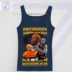 Chicago's Defensive Beast Dennis Rodman Navy Tank Top
