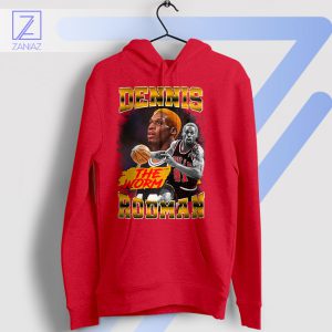 Chicago's Defensive Maverick Dennis Rodman Red Hoodie
