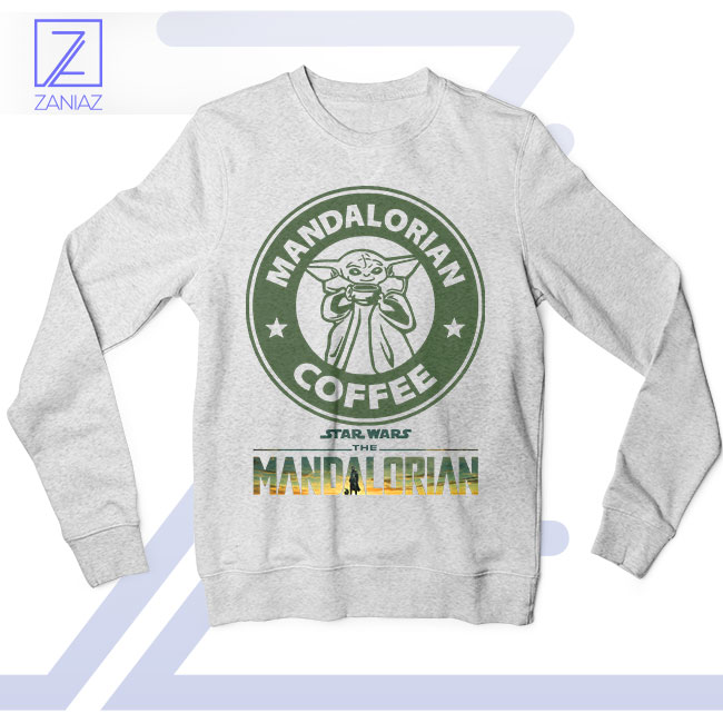 Coffee and Cuteness Baby Yoda Sport Grey Sweatshirt