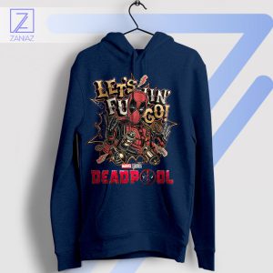 Deadpool's Battle Cry Let's Freaking Go Navy Hoodie