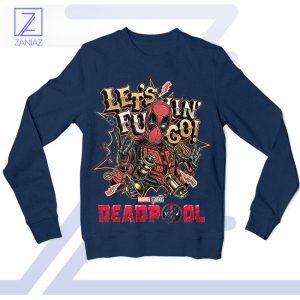 Deadpool's Motto Let's Freaking Go Navy Sweatshirt