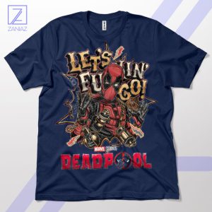 Deadpool's Rally Cry Let's Freaking Go Navy T-Shirt