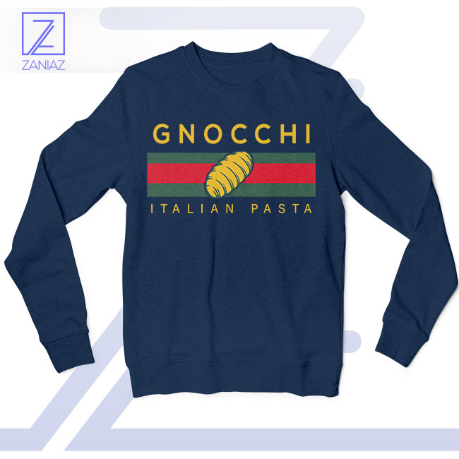 Designer Gnocchi Pasta Parody Navy Sweatshirt