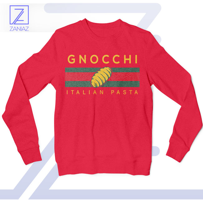 Designer Gnocchi Pasta Parody Red Sweatshirt