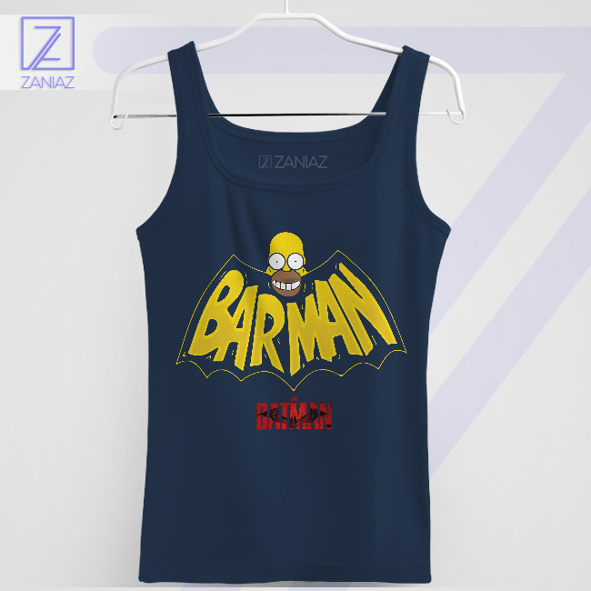 D'oh Knight Rises Homer Barman Navy Tank Top