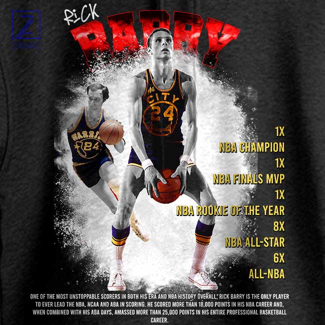 Free Throw King Rick Barry Basketball Hoodie 2