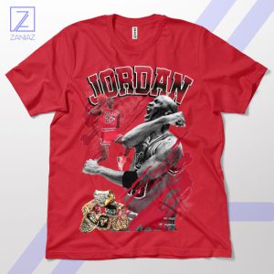 GOAT Rings Michael Jordan Championship Red T-Shirt