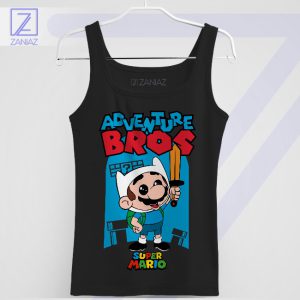 Game On Mario Adventure Time Black Tank Top