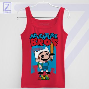 Game On Mario Adventure Time Red Tank Top
