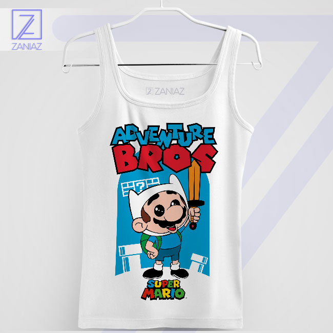 Game On Mario Adventure Time White Tank Top