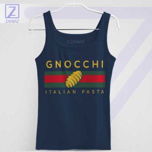 Gnocchi Pasta Fashion Parody Fashion Navy Tank Top