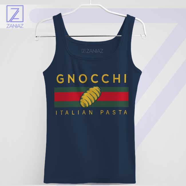 Gnocchi Pasta Fashion Parody Fashion Navy Tank Top
