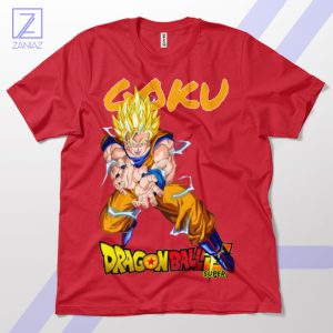 Goku Super Saiyan Kamehameha Attack Red T-Shirt