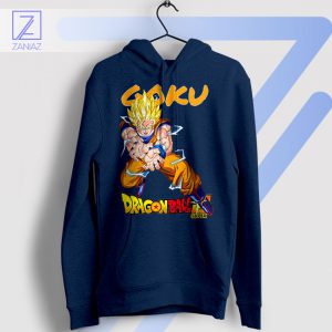 Goku's Ultimate Super Saiyan Kamehameha Navy Hoodie
