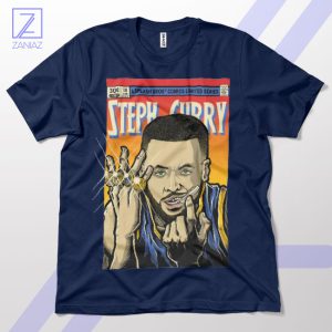 Golden Shooter Steph Curry Comic Book Navy T-Shirt