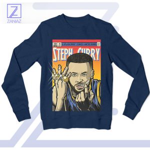 Golden State Hero Steph Curry Comics Navy Sweatshirt