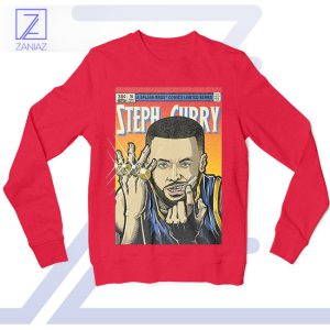 Golden State Hero Steph Curry Comics Red Sweatshirt