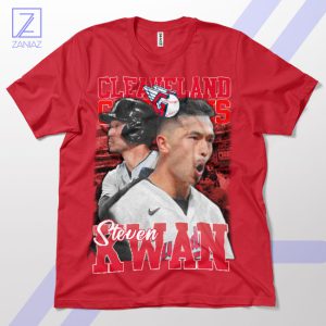 Guarding the Plate Steven Kwan's MLB Red T-Shirt