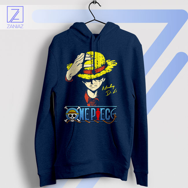 Gum-Gum Signature Monkey D Luffy Navy Hoodie