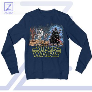 Iconic Star Wars Characters Fan Art Navy Sweatshirt