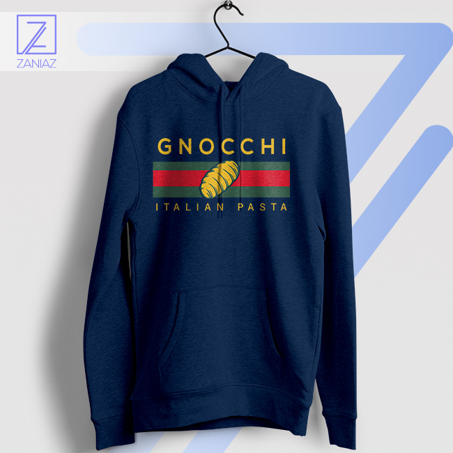 Italian Chic with a Twist Gnocchi Pasta Navy Hoodie