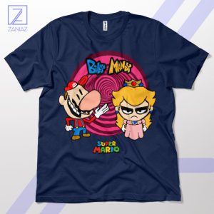 Join Billy and Mandy in Mario Bros Style Navy T-Shirt