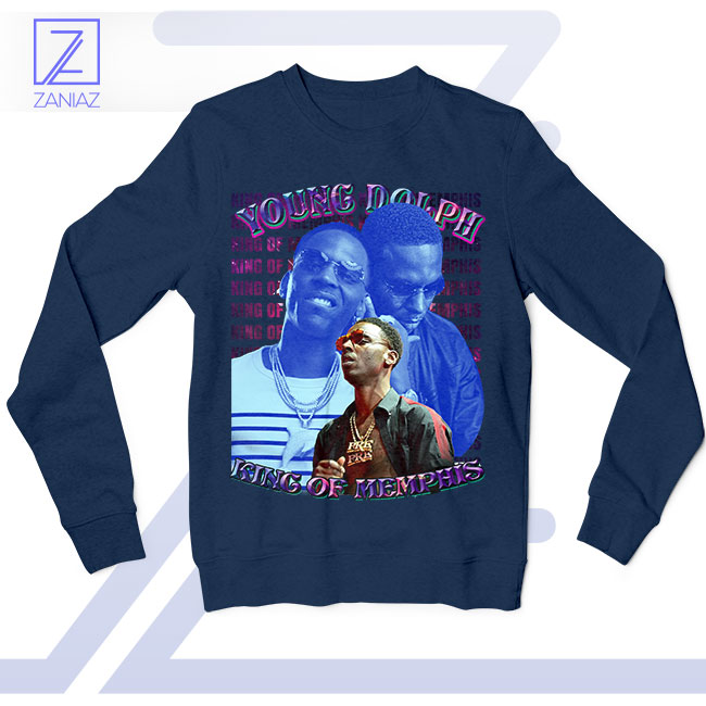 King of the Jungle Young Dolph Navy Sweatshirt