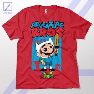 Mario Bros Style Adventure Time Red T-Shirt